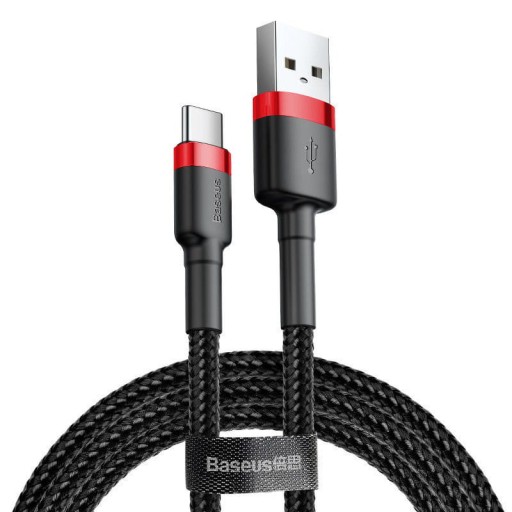 Zdjęcie oferty: Kabel Baseus Cafule 3A USB-C 1m, czarno-czerwony