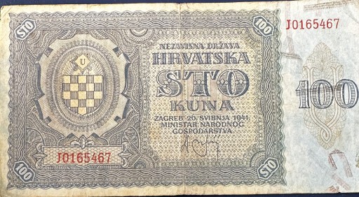 Zdjęcie oferty: Banknot 1000 Kun Niepodległego Państwa Chorwacji