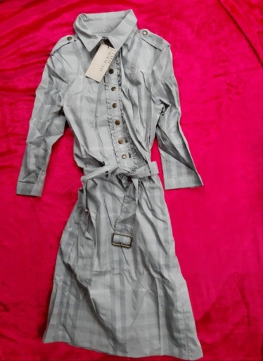 Zdjęcie oferty: Burberry sukienka S szara w kratę 100%oryg nr sery
