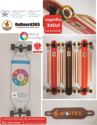 Zdjęcie oferty: Longboard Made in Ecovillage GEN praWOŚP LEN