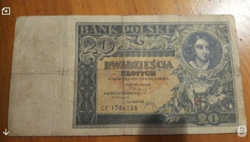 Zdjęcie oferty: Banknot 20 złotych z 1931 roku