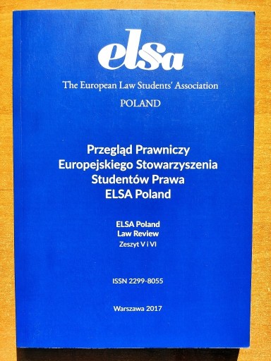 Zdjęcie oferty: Przegląd Prawniczy ELSA Poland 2017 zeszyt V