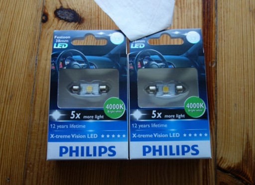 Zdjęcie oferty: Philips C5W Festoon LED 4000K 38mm X-treme NOWE