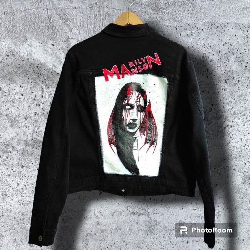 Zdjęcie oferty: Czarna katana kurtka jeansowa manson