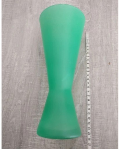 Zdjęcie oferty: Efektowny Wazon szklany, zielony 25 cm