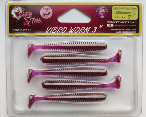 Zdjęcie oferty: Crazy Fish Vibro Worm 3" wszechstronna przynęta