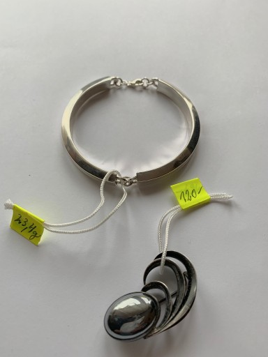 Zdjęcie oferty:  Srebrny komplet bransoleta i przypinka biżuteria
