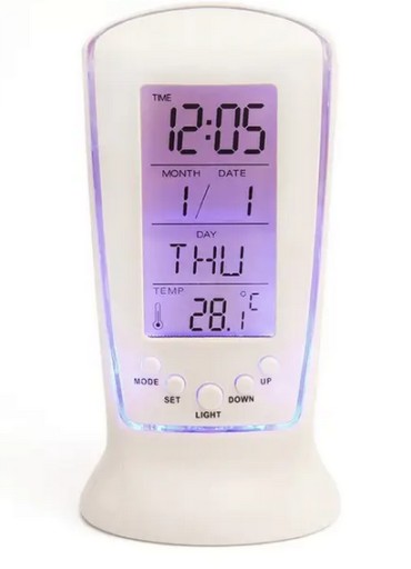 Zdjęcie oferty: Zegar stojący podświetlany z termometrem budzik
