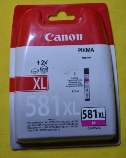 Zdjęcie oferty: CANON CLI-581M XL ORYGINALNY TUSZ MAGENTA 581