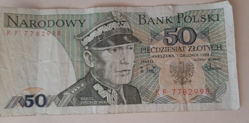 Zdjęcie oferty: Banknot 50 zł Karol Świerczewski 1988 r.