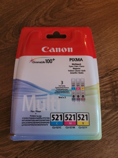 Zdjęcie oferty: Oryginalne tusze multipack CANON CLI-521C/M/Y