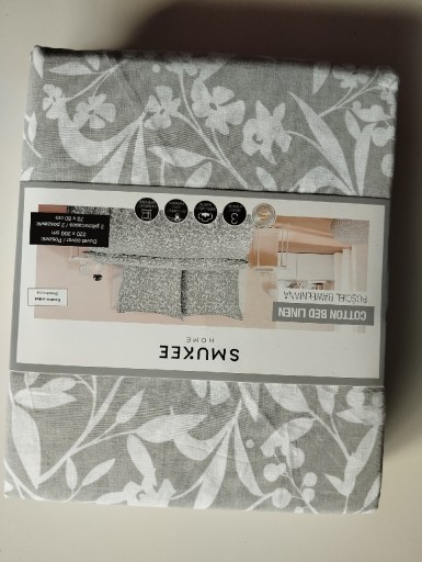 Zdjęcie oferty: Pościel bawełna 100% SMUKEE 220/200+2x70/80cm komplet pościeli w liście 