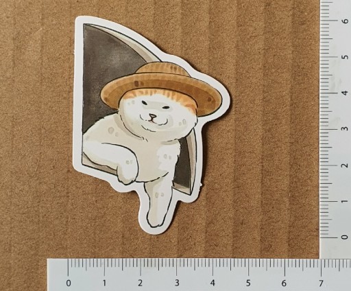 Zdjęcie oferty: Naklejka - scrapbook -  kot w kapeluszu