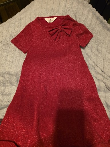 Zdjęcie oferty: H&M SUKIENKA 122/128 CZERWONA BROKATOWA