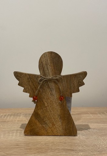 Zdjęcie oferty: Figurka anioł szczęście drewniany loft boho 18 cm