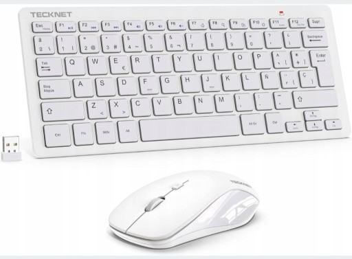 Zdjęcie oferty: Zestaw klawiatura i mysz TeckNet biały Slim USB