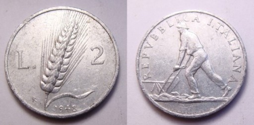 Zdjęcie oferty: Włochy 2 lira 1948 r.