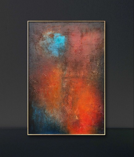 Zdjęcie oferty: Abstrakcja, rdzawy, olej, 70x100cm, Monika Seroka