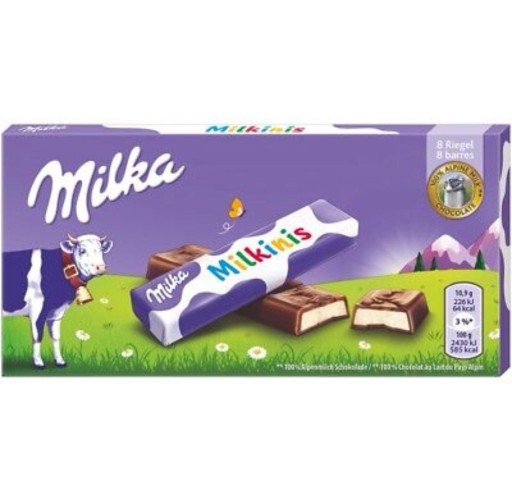 Zdjęcie oferty: Milka milkinis czekoladki batoniki 87,5g Niemiec 