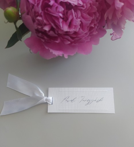 Zdjęcie oferty: Winietki bileciki na stół ślub wesele wstążka