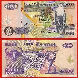 Zdjęcie oferty: ZAMBIA 100 KWACHA  UNC