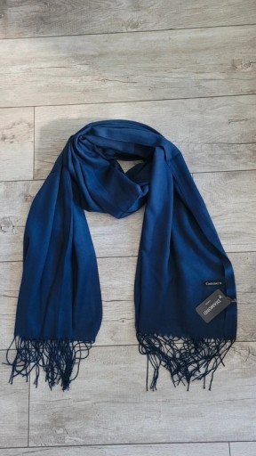 Zdjęcie oferty: Diamond europe szalik gładki granatowy wełna wiskoza