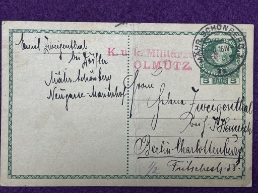 Zdjęcie oferty: 1 karta pocztowa  1916 r