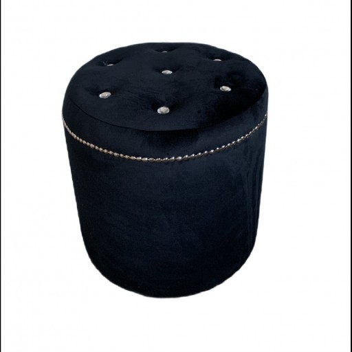 Zdjęcie oferty: pufa glamour pikowana okrągła z kryształkami pufa