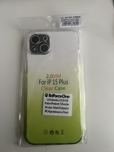 Zdjęcie oferty: Nakładka Gradient 2mm iPhone 15 plus 6,7 zielona