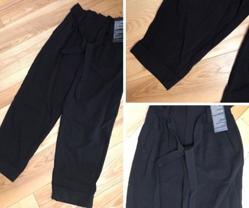 Zdjęcie oferty: Czarne materiałowe spodnie LOSSE BOJÓWKI wiązane
