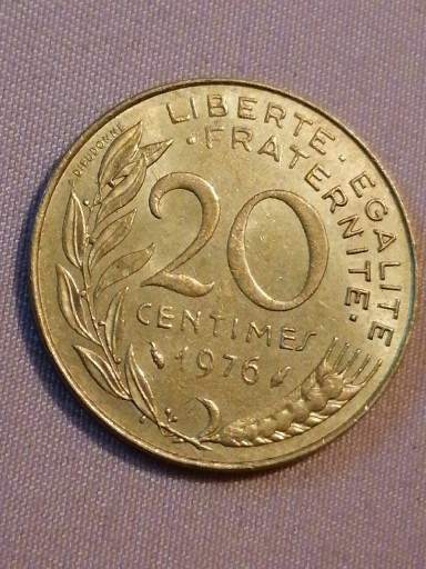 Zdjęcie oferty: 20 centimes 1976 (Piękna) 