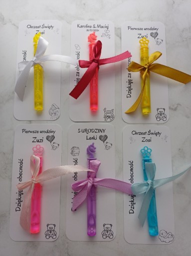 Zdjęcie oferty: Podziękowanie dla dzieci mini bańki mydlane roczek chrzest urodziny ślub