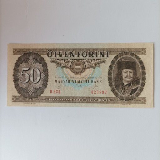 Zdjęcie oferty: Banknot, Węgry, 50 Forint, 1989r