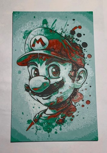 Zdjęcie oferty: Super Mario obraz 24x15 płaskorzeźba litografia 3D