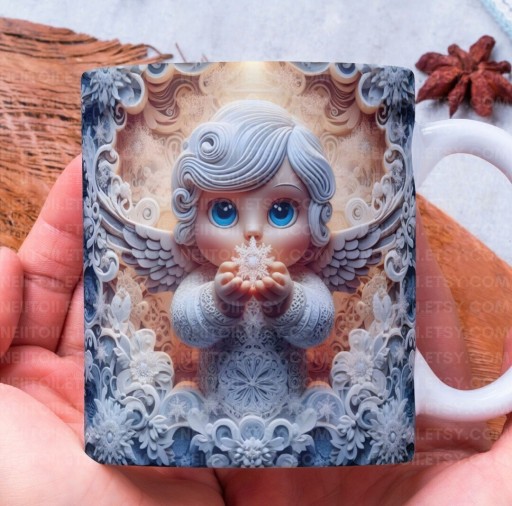 Zdjęcie oferty: Kubek ceramiczny z nadrukiem anioł 3d