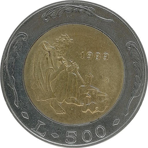 Zdjęcie oferty: San Marino 500 lire 1989, KM#239