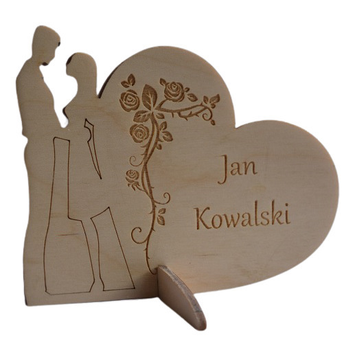 Zdjęcie oferty: Winietka ze sklejki, drewniana, serce. Ślub Wesele