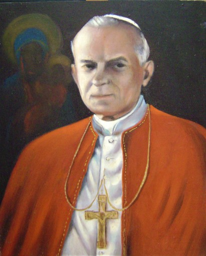 Zdjęcie oferty: PAPIEŻ JAN PAWEŁ II olej pilśń 61x50cm STAROĆ 1990