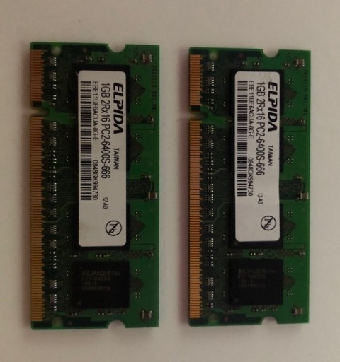 Zdjęcie oferty: Pamięć RAM 1024Mb x2 DDR-800 Elpida 