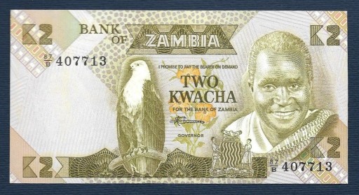 Zdjęcie oferty: ZAMBIA 2 kwacha - 1980  P24  UNC