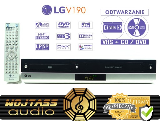 Zdjęcie oferty: COMBO LG V190 VHS LP/SP 6-głowic DVD DivX MP3