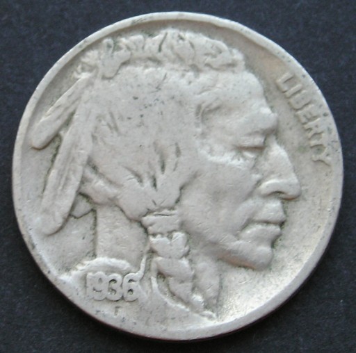 Zdjęcie oferty: USA 5 centów 1936 - indianin / bizon