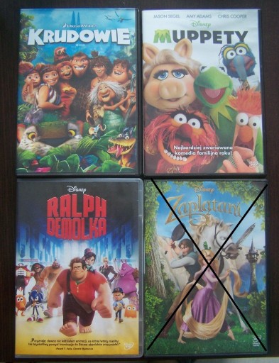 Zdjęcie oferty: 3 filmy DVD bajki Muppety Krudowie Ralph Demolka