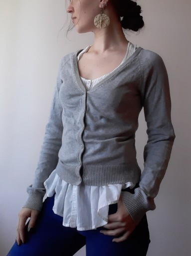 Zdjęcie oferty: Sweterek bawełniany zapinany szary H&M