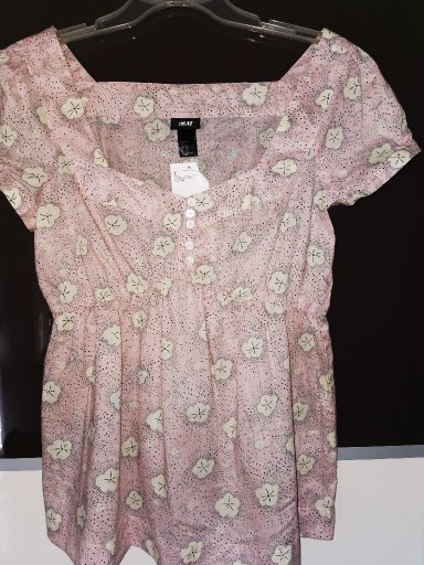 Zdjęcie oferty: H&M Nowa bluzeczka pudrowy róż kwiaty 36/S