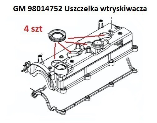 Zdjęcie oferty: Uszczelniacze wtrysków GM 98014752 Opel 1,7 CDTI