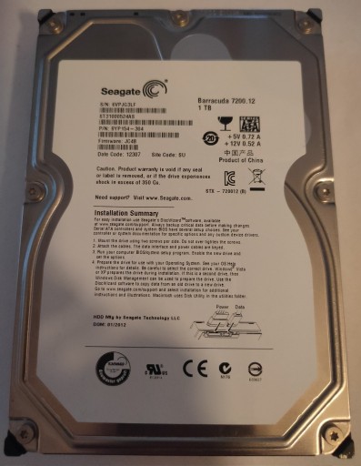 Zdjęcie oferty: Dysk twardy Seagate ST31000524AS 1TB  