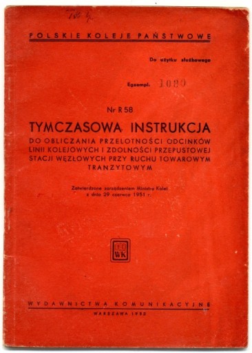 Zdjęcie oferty: Instrukcja do obliczania przelotności 1951