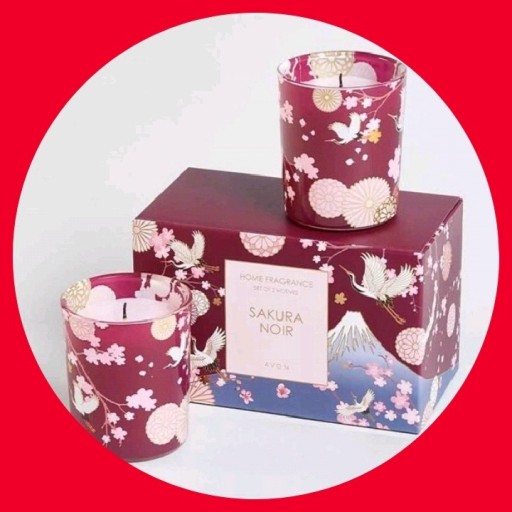 Zdjęcie oferty: AVON ZESTAW 2XŚWIECA ZAPACHOWA SAKURA NOIR CANDLE 