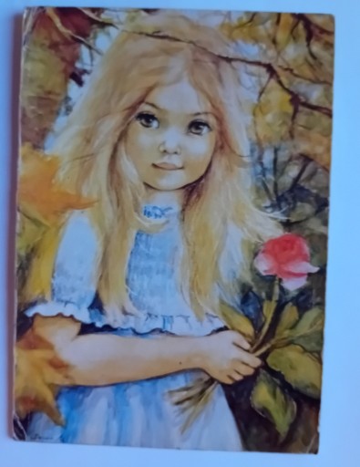 Zdjęcie oferty: Pocztówka Dziewczynka z kwiatkiem. KAW,79 r. 1